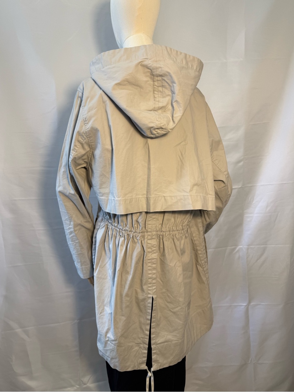Helmut Lang Light Beige Hooded Trench Coat